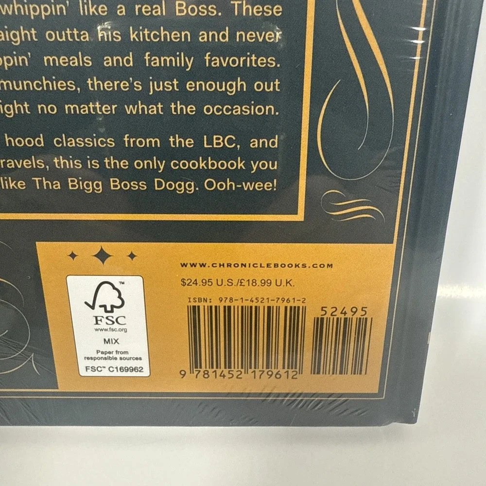 Snoop Dogg From Crook to Cook Cookbook Adult OS Black Gold Platinum Recipes New